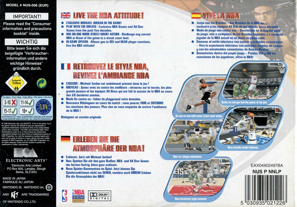 Back Cover for NBA Live 2000 (Nintendo 64)