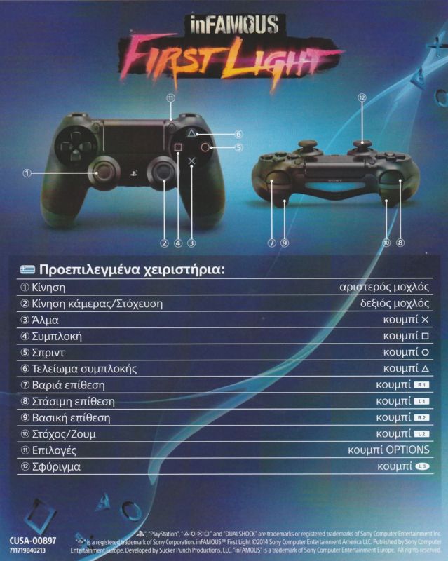 Reference Card for inFAMOUS: First Light (PlayStation 4): Front