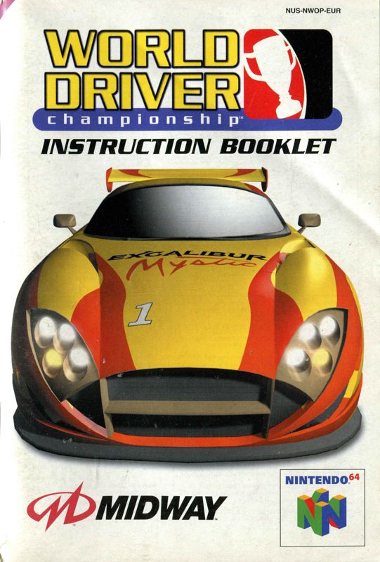Manual for World Driver Championship (Nintendo 64): Front