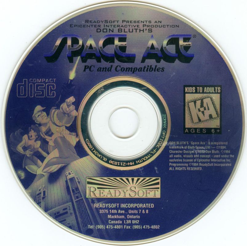 Media for Space Ace (DOS) (ReadySoft release)