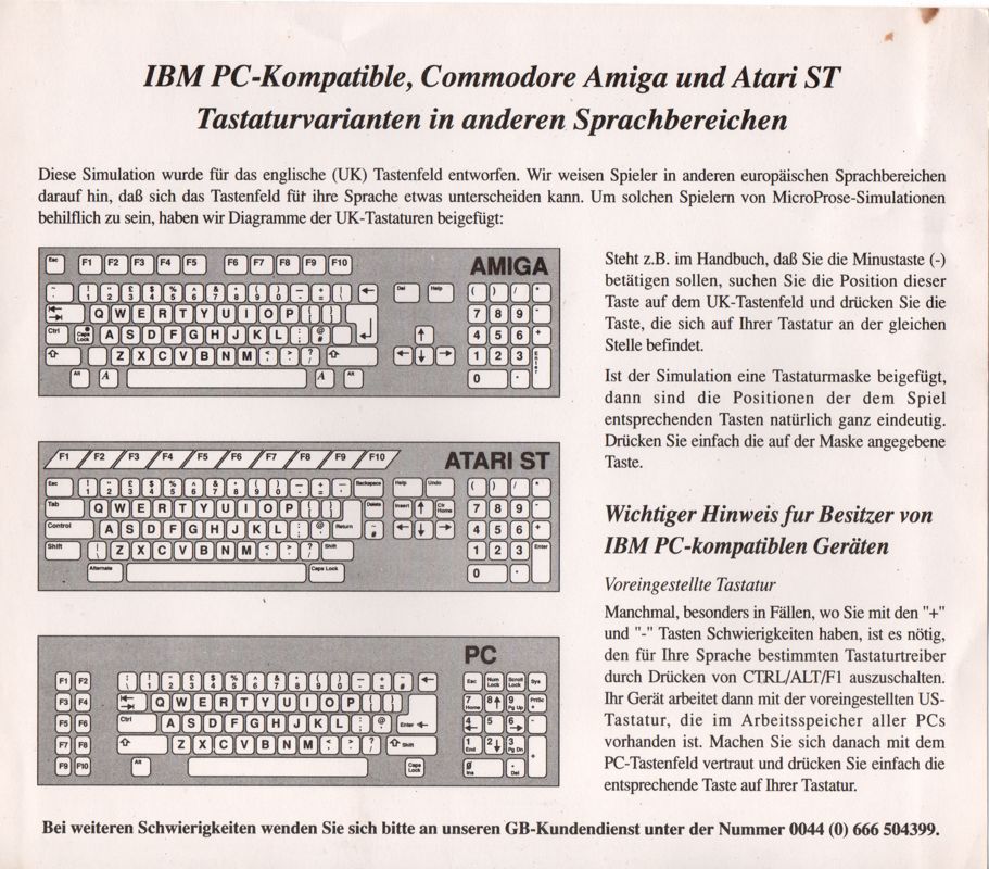 Reference Card for World Circuit (DOS)