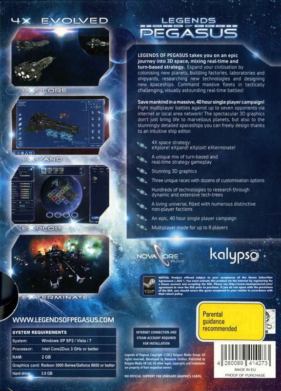 Other for Legends of Pegasus (Windows): Box - back
