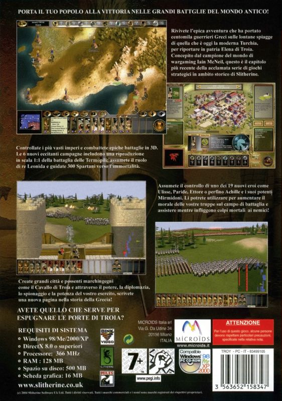 Back Cover for Gates of Troy (Windows)