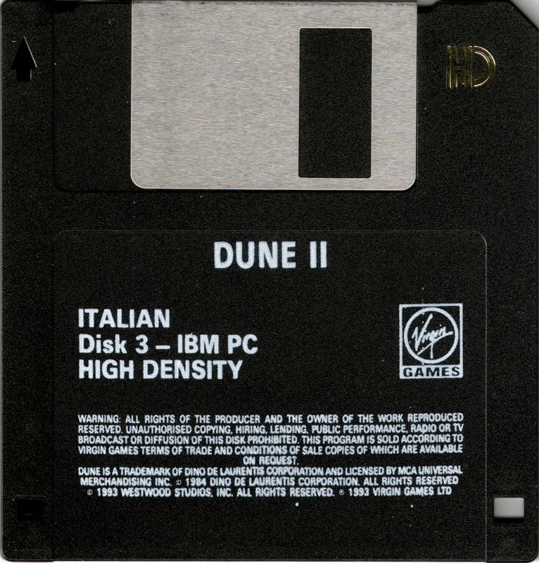 Media for Dune II: The Building of a Dynasty (DOS): Disk 3
