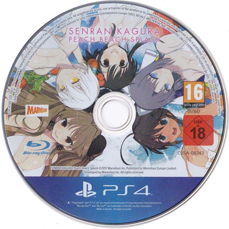 Media for Senran Kagura: Peach Beach Splash (Girls of Paradise Edition) (PlayStation 4): Game Disc