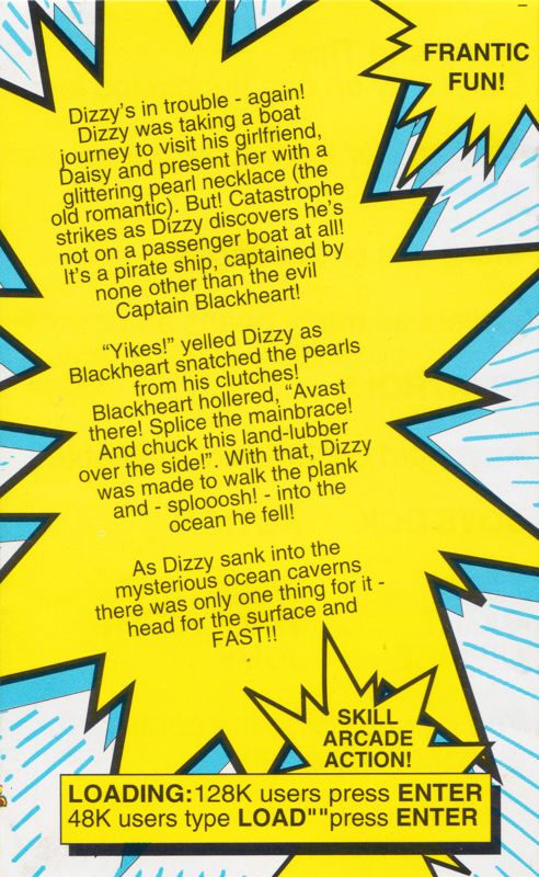 Inside Cover for Bubble Dizzy (ZX Spectrum): side A, I (next front cover)