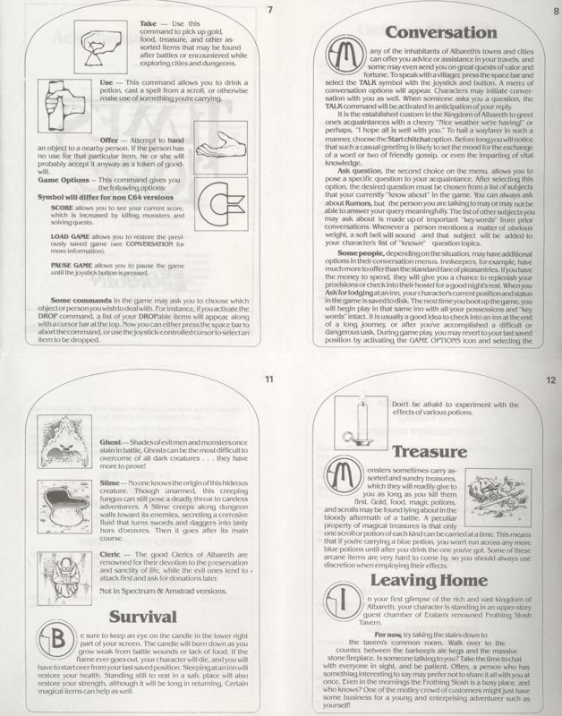Other for Times of Lore (ZX Spectrum) (Diskette version (48K/128K)): Foldable instructions 4