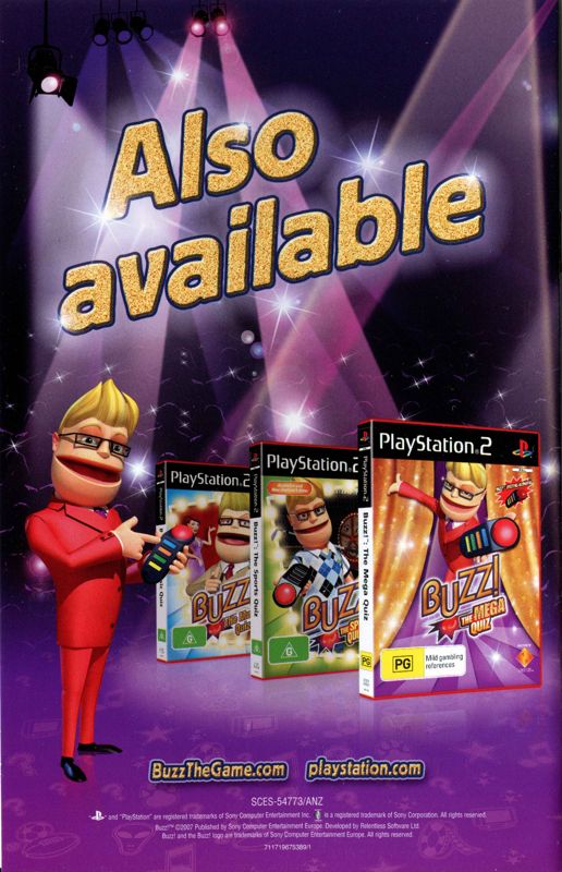 Advertisement for SingStar: Pop Hits (PlayStation 2): Back