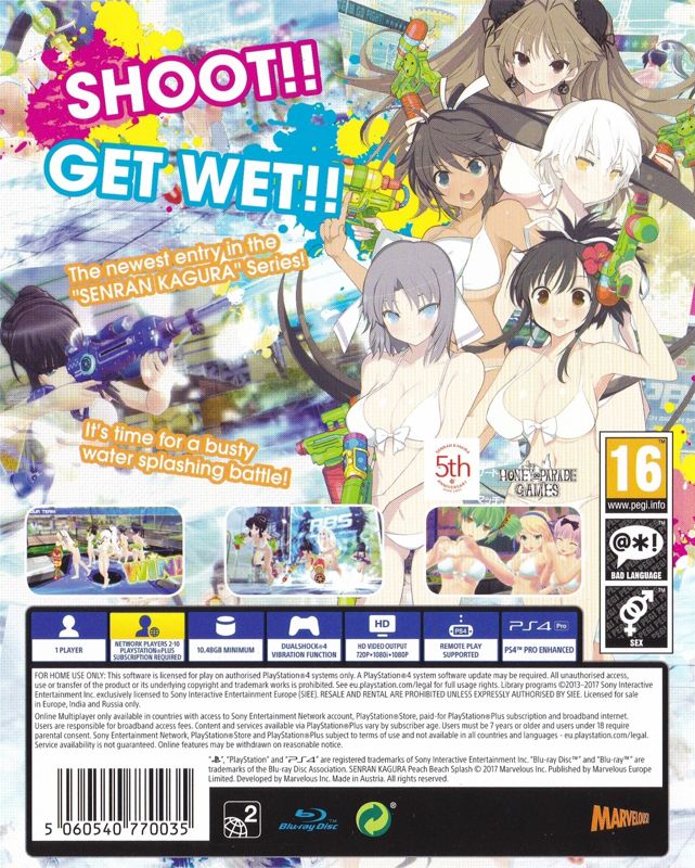 Other for Senran Kagura: Peach Beach Splash (Girls of Paradise Edition) (PlayStation 4): Keep Case - Back