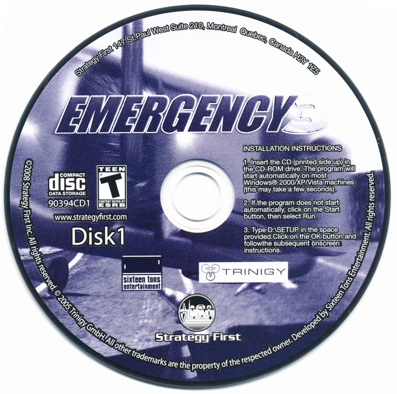 Media for Emergency 3 (Windows) (Budget release): Disc 1