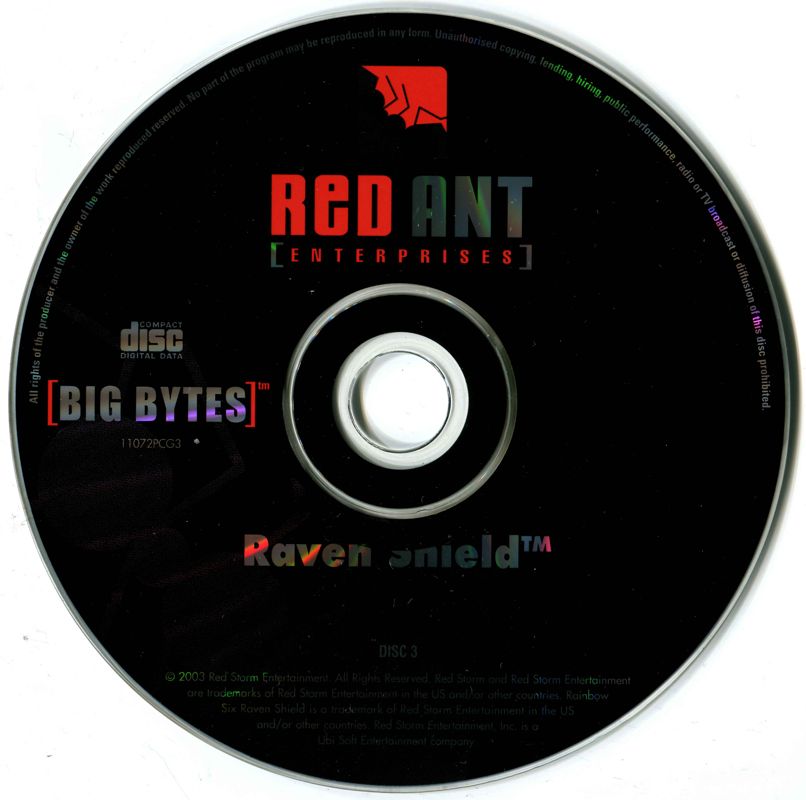 Media for Tom Clancy's Rainbow Six 3: Raven Shield (Windows) (Big Bytes release): Disc 3