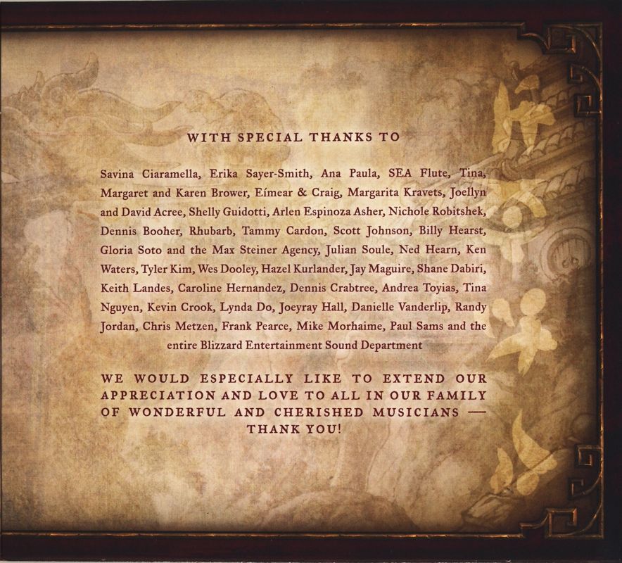 Soundtrack for World of WarCraft: Mists of Pandaria (Collector's Edition) (Macintosh and Windows): Cardboard Case - Inside Right