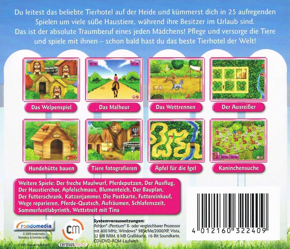 Back Cover for Gib Tieren ein Zuhause (Windows) (Software Pyramide release)