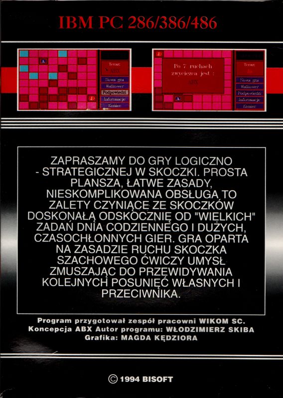 Back Cover for Skoczki (DOS) (3.5" disk release)