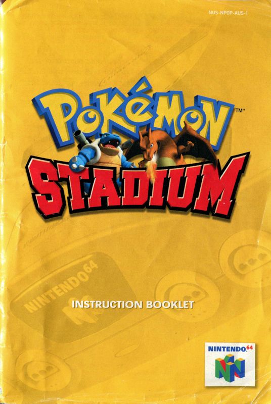 Manual for Pokémon Stadium (Nintendo 64): Front