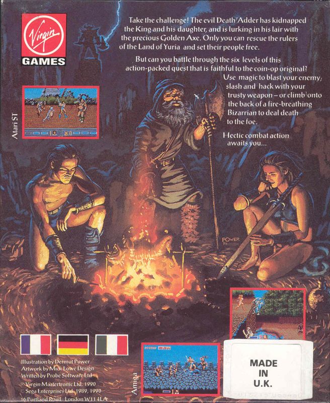 Back Cover for Golden Axe (Atari ST)
