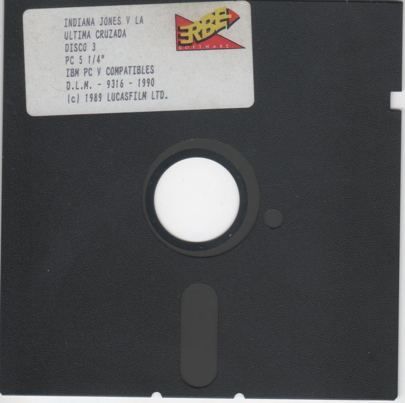 Media for Indiana Jones and the Last Crusade: The Graphic Adventure (DOS): Disk 3