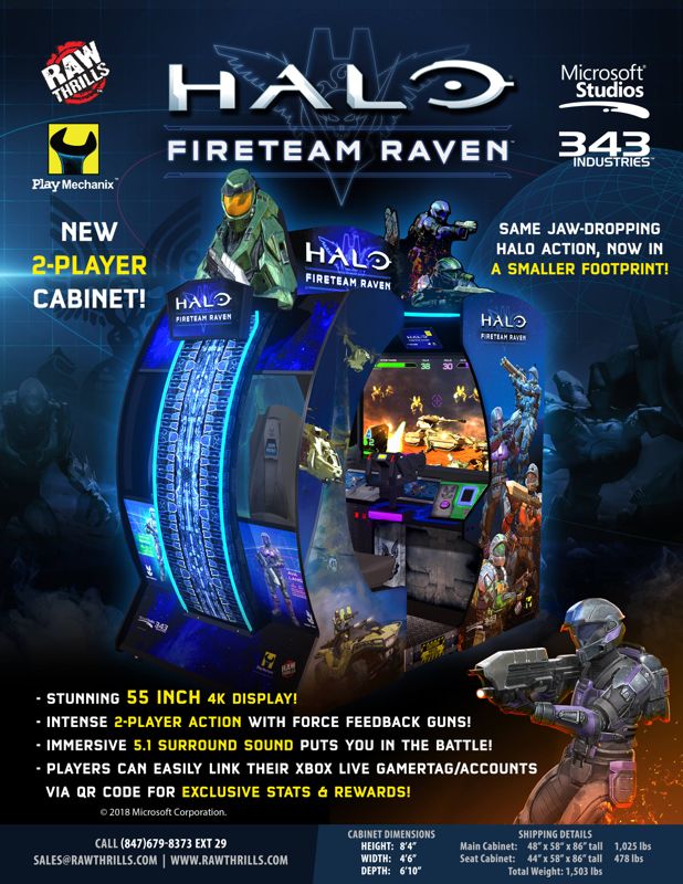 Front Cover for Halo: Fireteam Raven (Arcade) (From http://rawthrills.com): 2 player