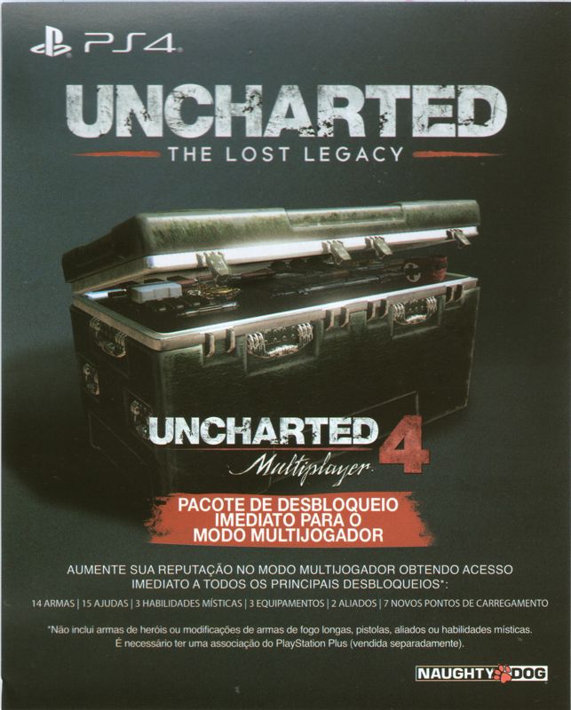 Other for Uncharted: The Lost Legacy (PlayStation 4): <i>Uncharted 4</i> Multiplayer Code - Front