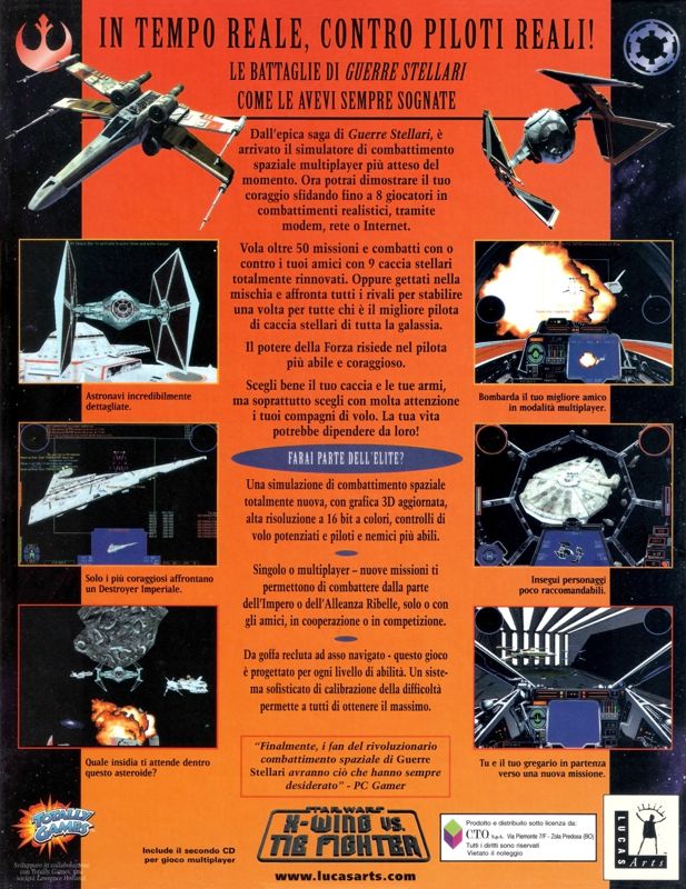 Back Cover for Star Wars: X-Wing Vs. TIE Fighter (Windows)