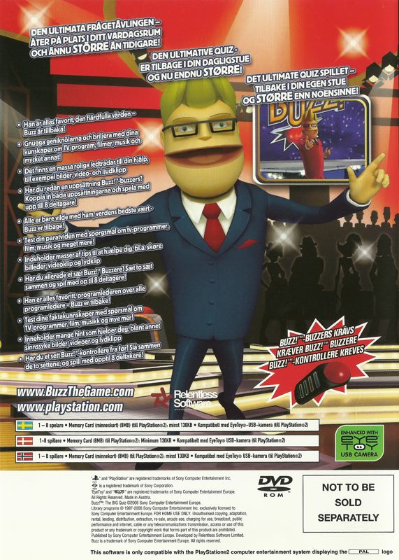 Back Cover for Buzz! The BIG Quiz (PlayStation 2)