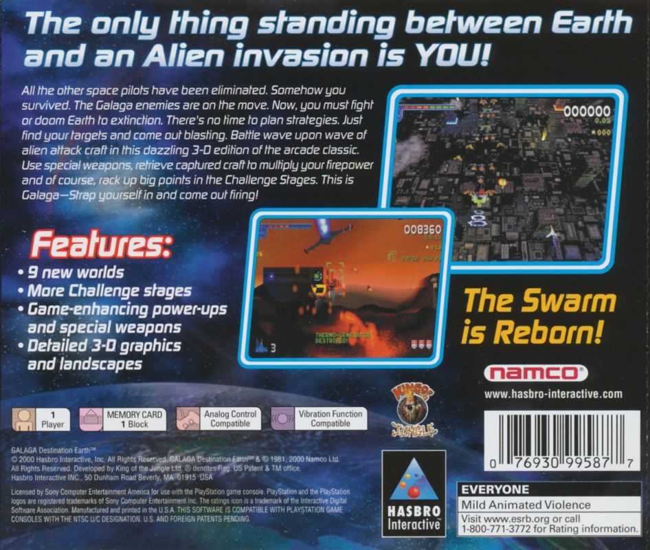 Back Cover for Galaga: Destination Earth (PlayStation)