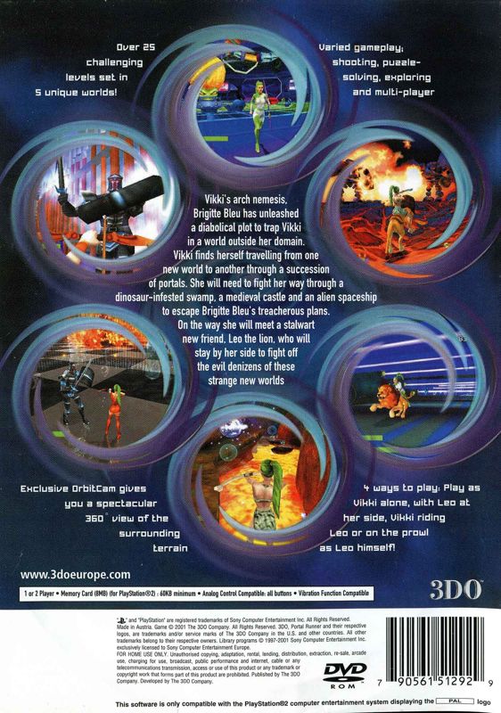 Back Cover for Portal Runner (PlayStation 2)