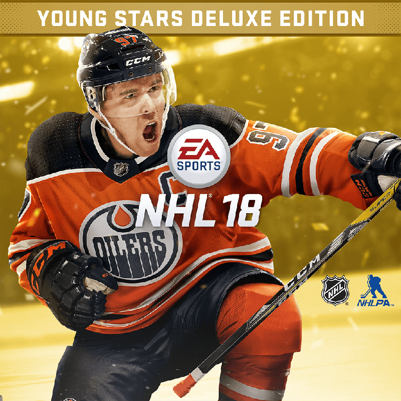 Front Cover for NHL 18 (Young Stars Deluxe Edition) (PlayStation 4) (download release)