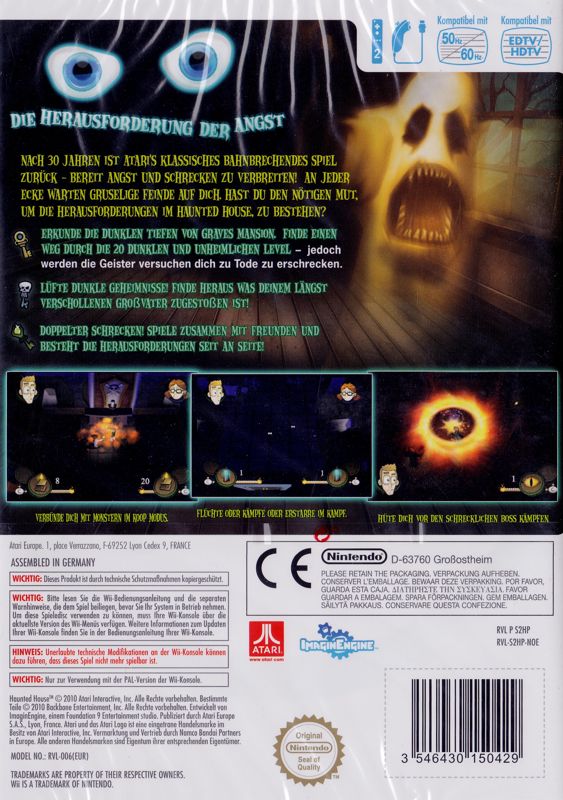Back Cover for Haunted House (Wii)