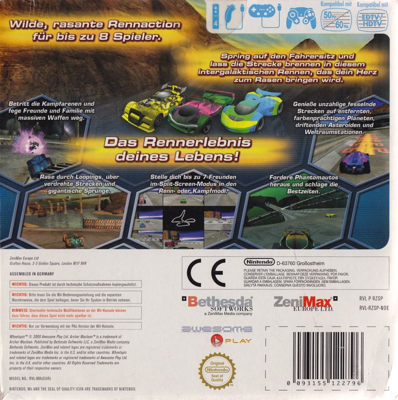 Back Cover for Speed Zone (Wii) (Bundled with WiiMote Wheel)
