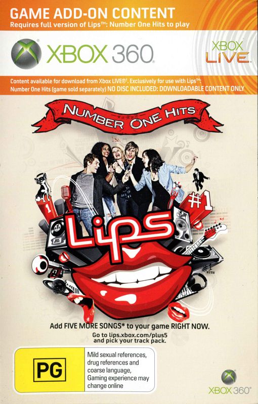 Lips: Number One Hits cover or packaging material - MobyGames