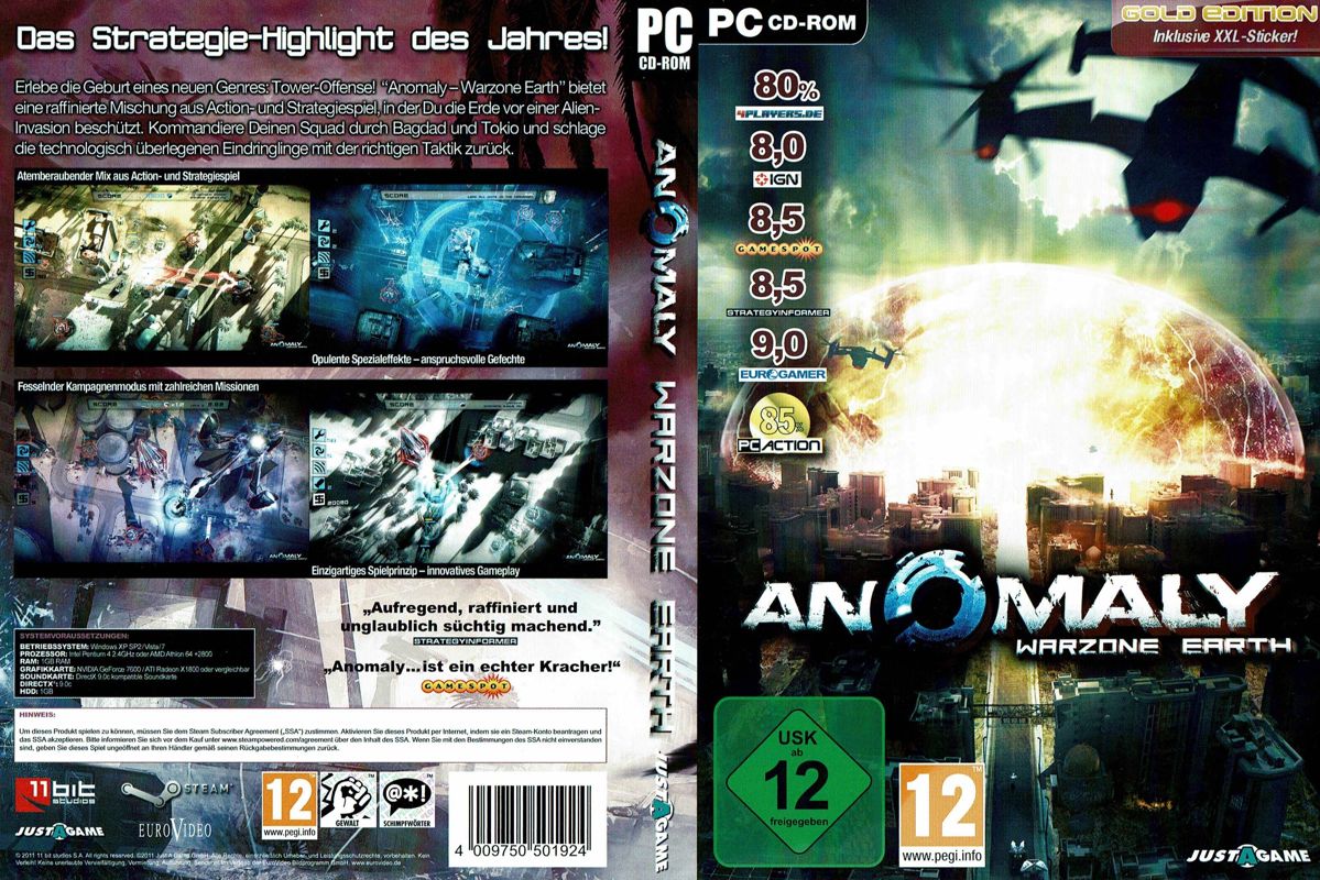 Anomaly: Warzone Earth cover or packaging material - MobyGames