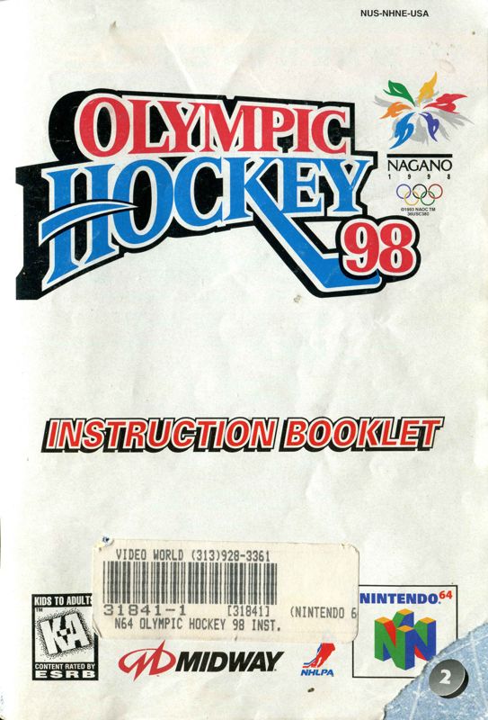 Manual for Olympic Hockey 98 (Nintendo 64): Front