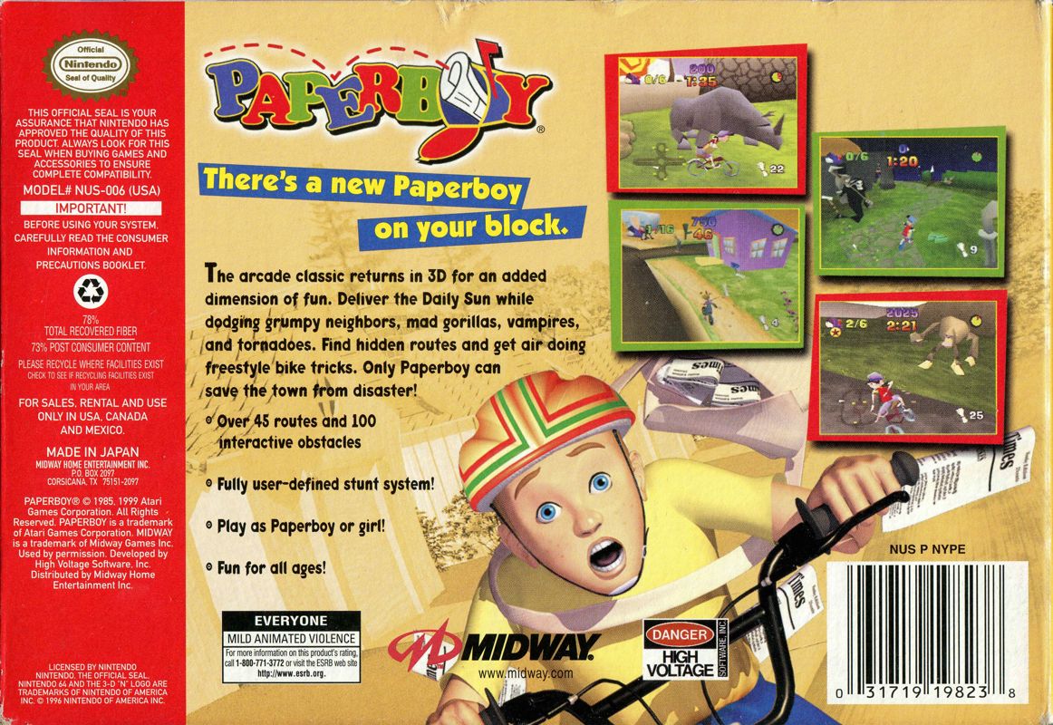 Paperboy cover or packaging material MobyGames