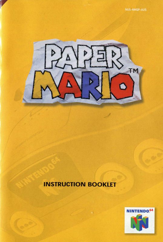 Manual for Paper Mario (Nintendo 64): Front