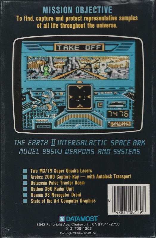Back Cover for The Space Ark (Apple II)