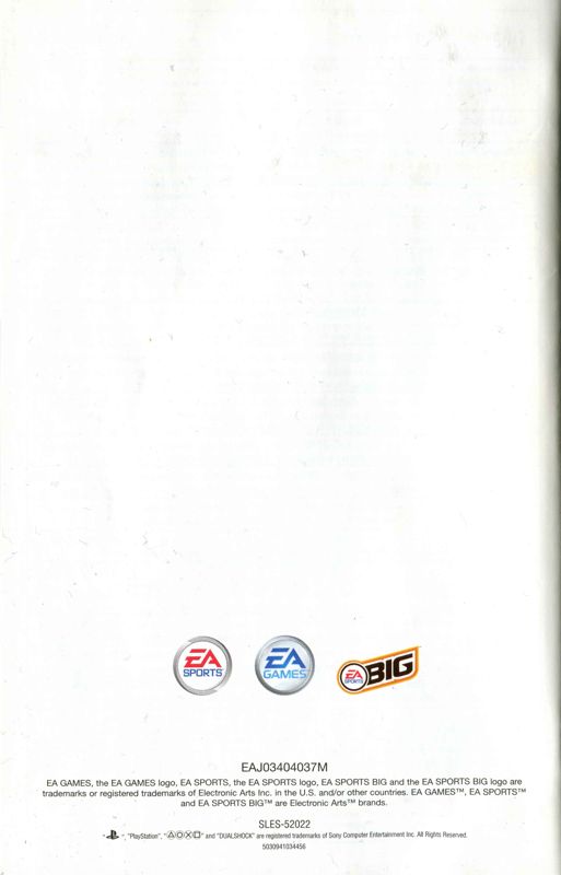 Manual for Total Club Manager 2004 (PlayStation 2): Back