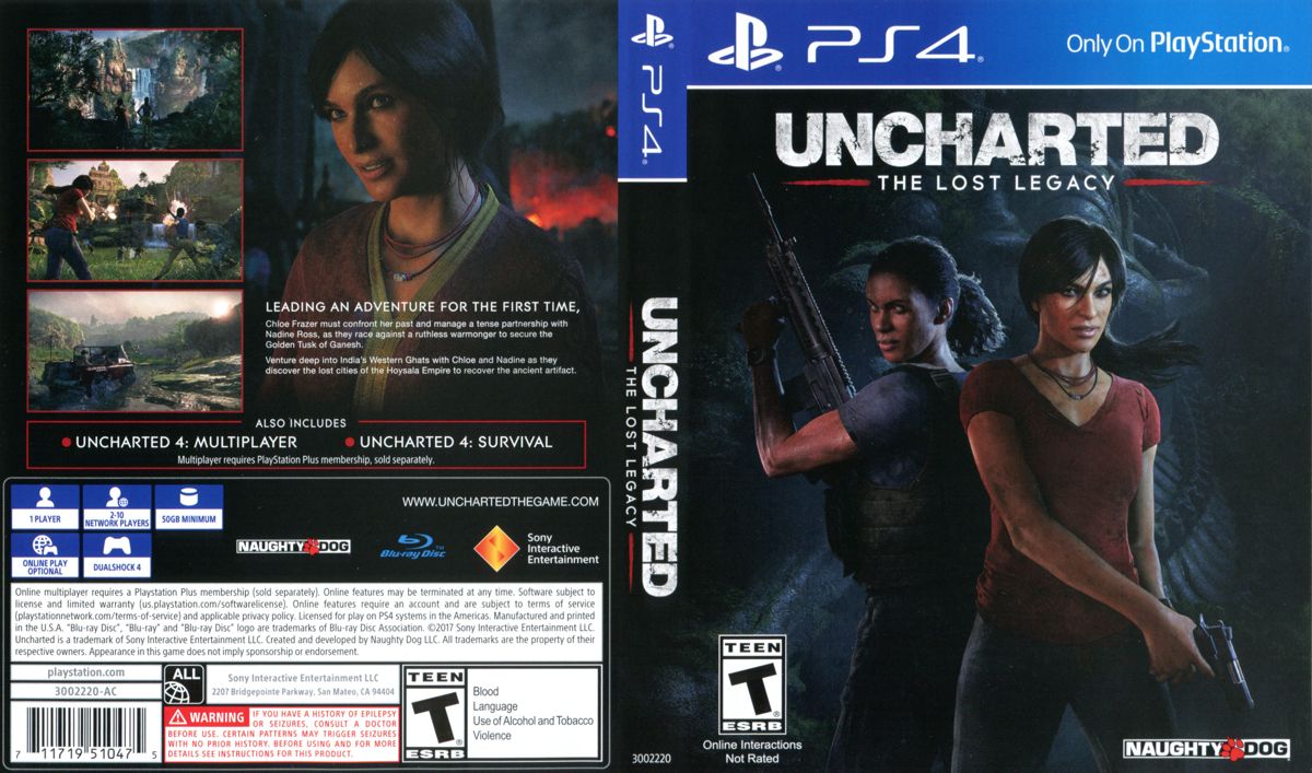 Uncharted The Lost Legacy Cover Or Packaging Material Mobygames