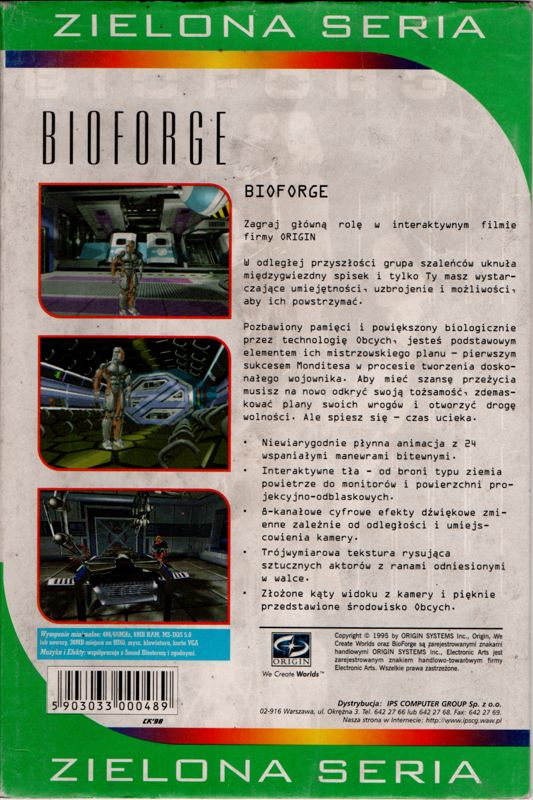 Back Cover for BioForge (DOS) (Zielona Seria release)
