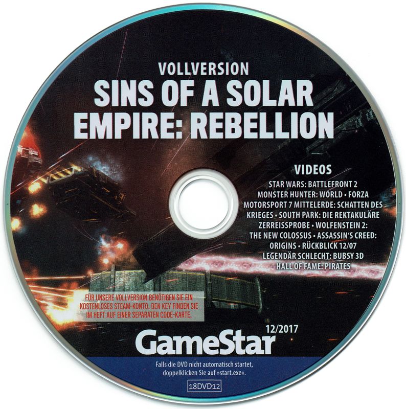 Media for Sins of a Solar Empire: Rebellion (Windows) (GameStar 12/2017 covermount)