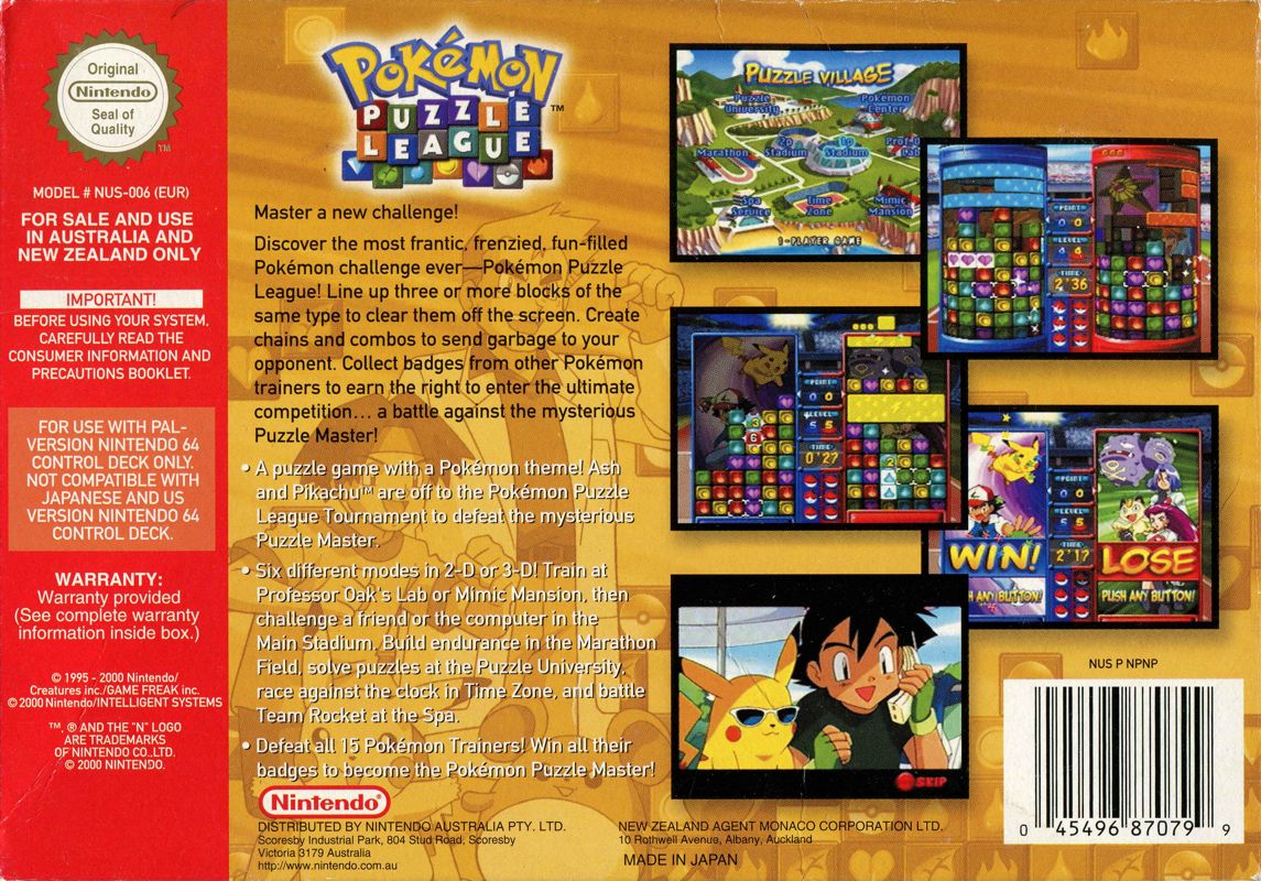 Pokémon Puzzle League (2000) - MobyGames