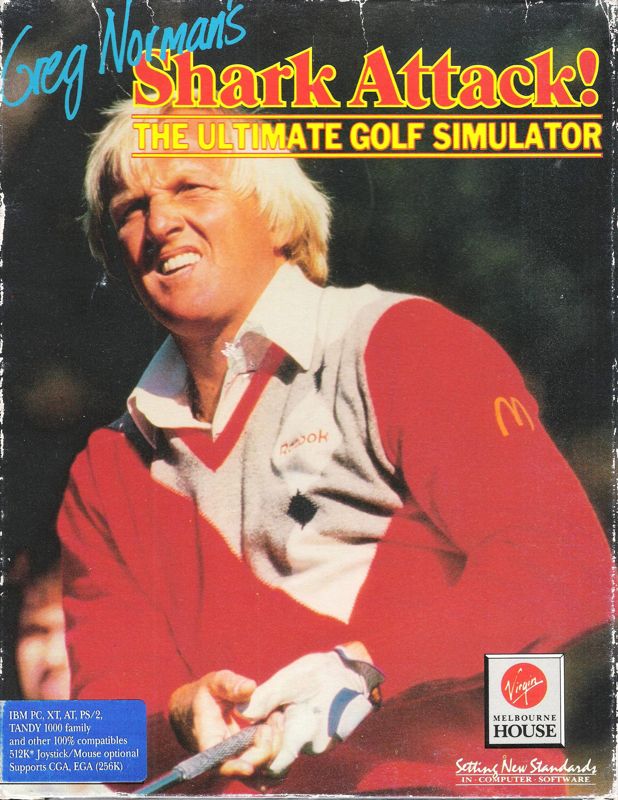 Front Cover for Greg Norman's Shark Attack! The Ultimate Golf Simulator (DOS) (5.25" disk release)