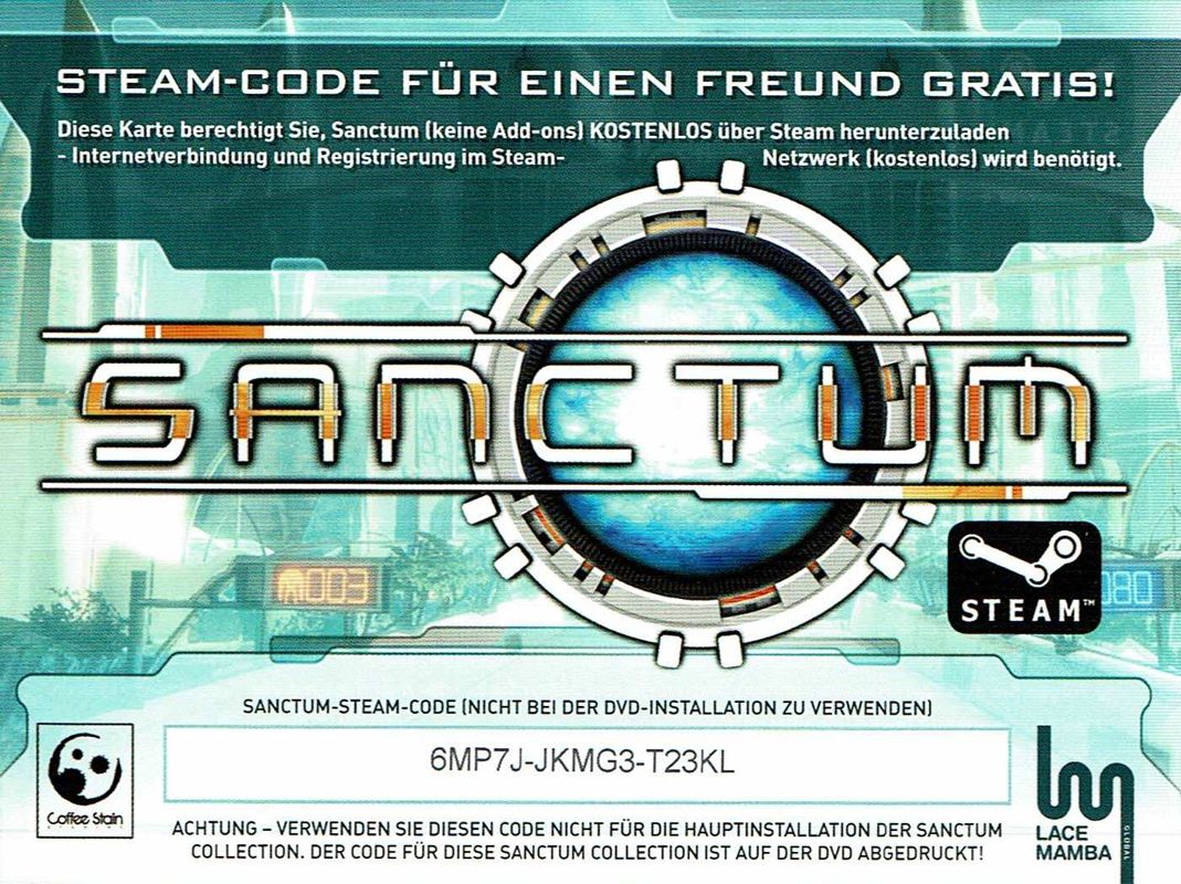 Extras for Sanctum Collection (Windows): Additional Steam Key - Front