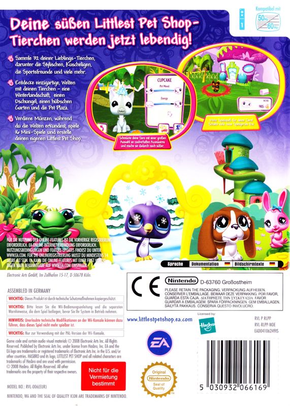 Back Cover for Littlest Pet Shop (Wii)