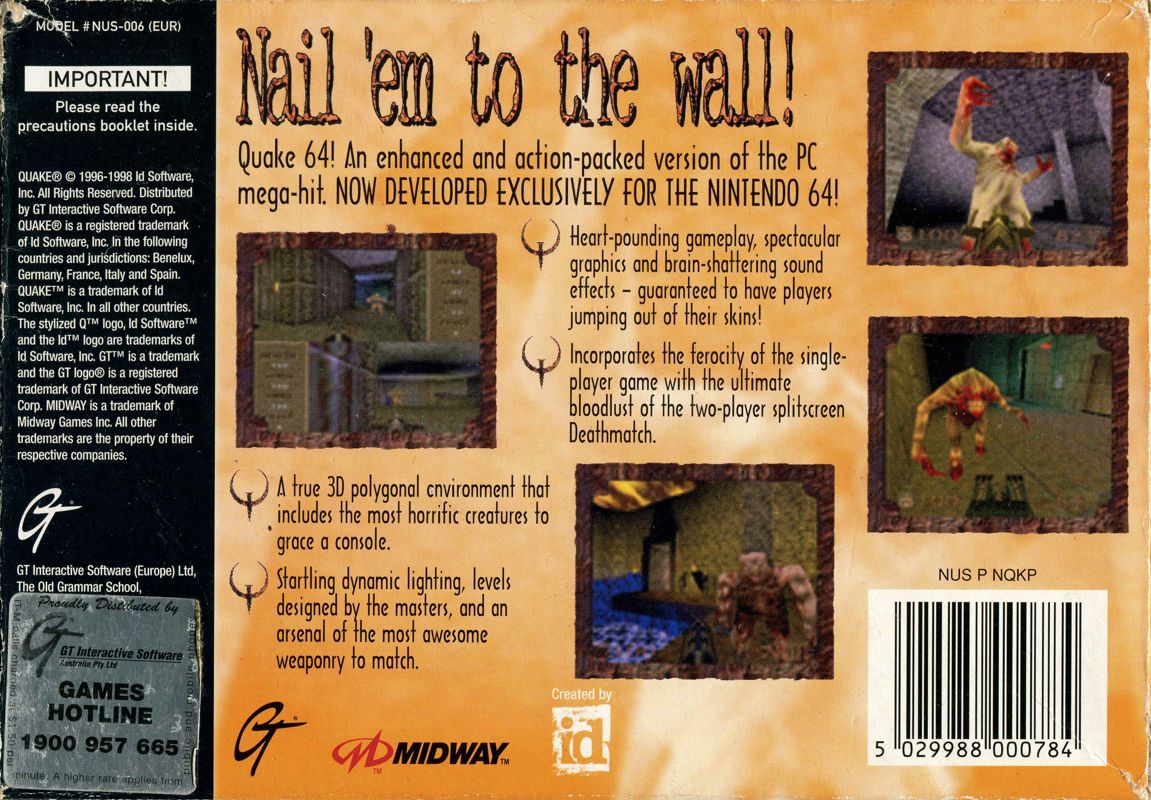 Back Cover for Quake (Nintendo 64)
