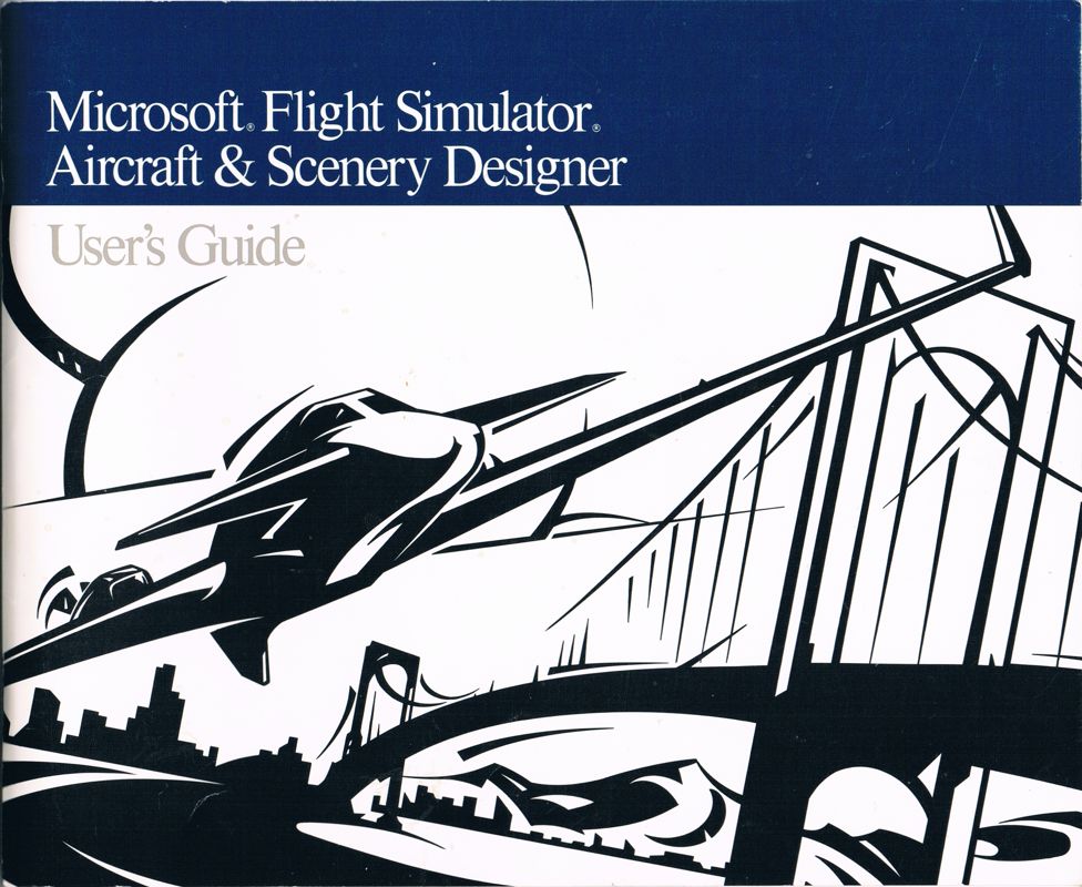 Manual for Microsoft Flight Simulator: Aircraft & Scenery Designer (DOS) (Both 5.25" & 3.5" floppy media included): Front