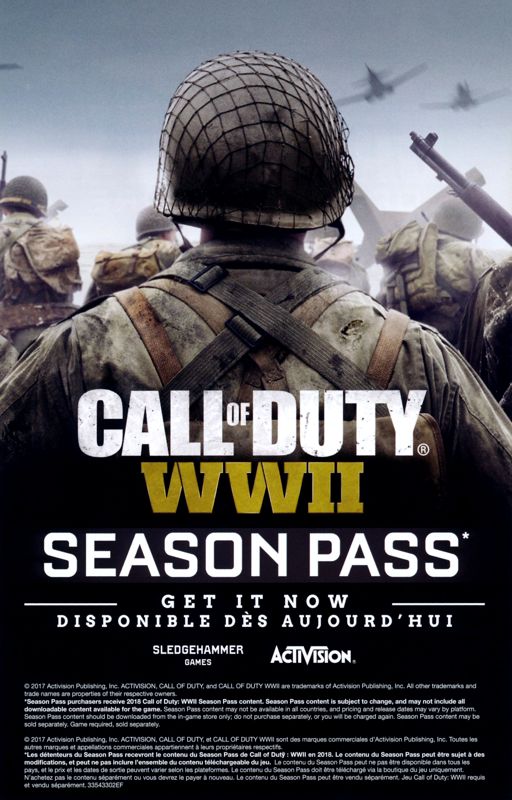 Advertisement for Call of Duty: WWII (Windows): Season Pass