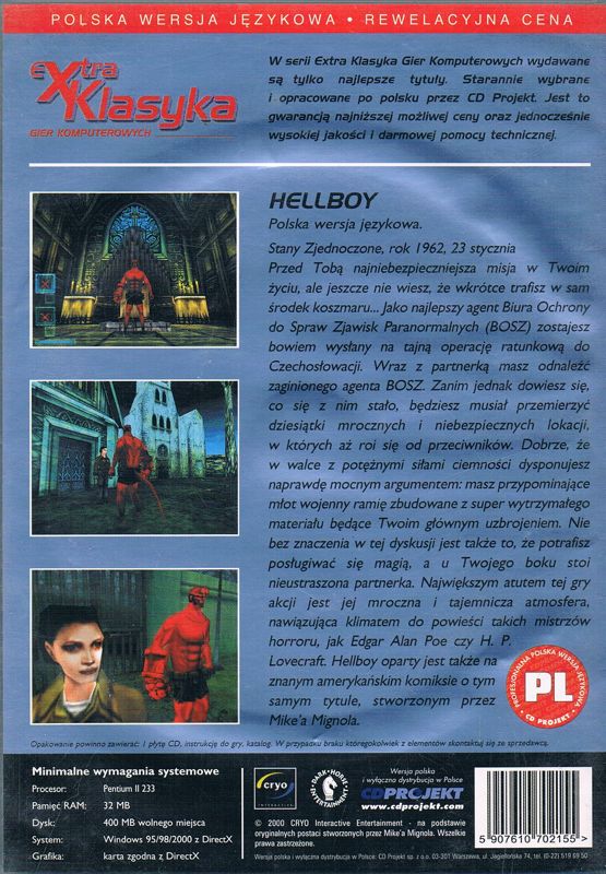 Back Cover for Hellboy: Dogs of the Night (Windows) (Extra Klasyka Release)