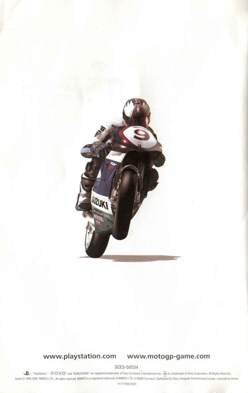 Manual for MotoGP (PlayStation 2) (Platinum Release): Back