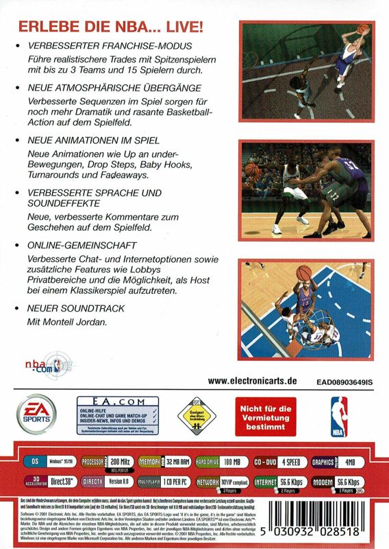 NBA Live 2001 cover or packaging material - MobyGames